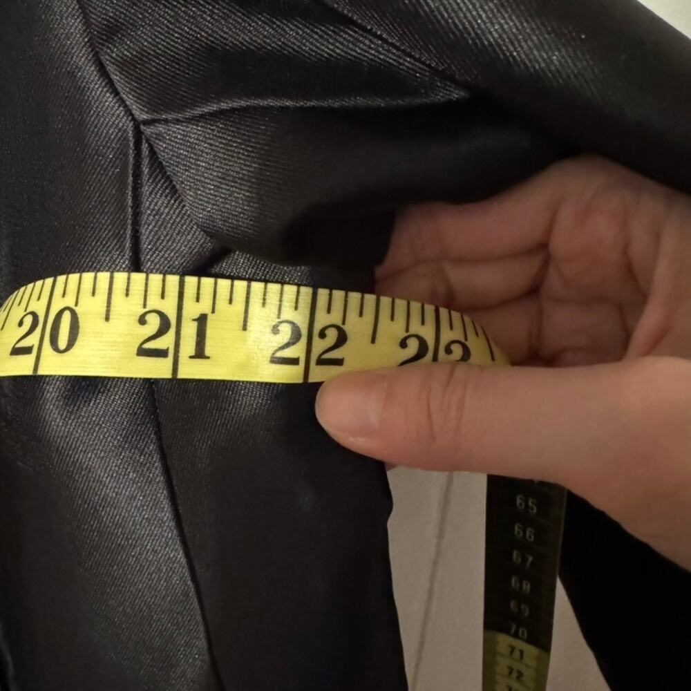 Sandro Black Shiny Satin Oversized Suit Jacket Size 1/Small/EU 36/US 4 - Picture 6 of 12
